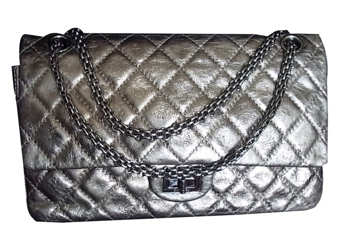 Chanel Handbags Bronze Leather  ref.65844