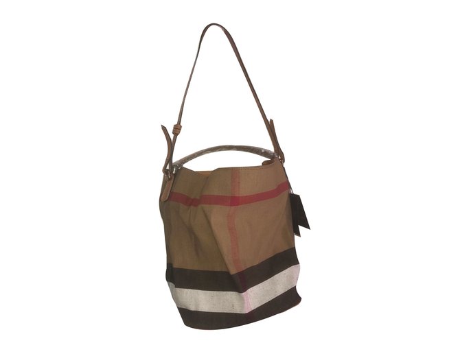 Burberry Handbags Caramel Linen  ref.65846