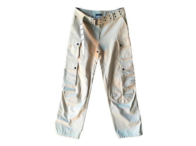 Burberry Pants, leggings Beige Cotton  ref.65933