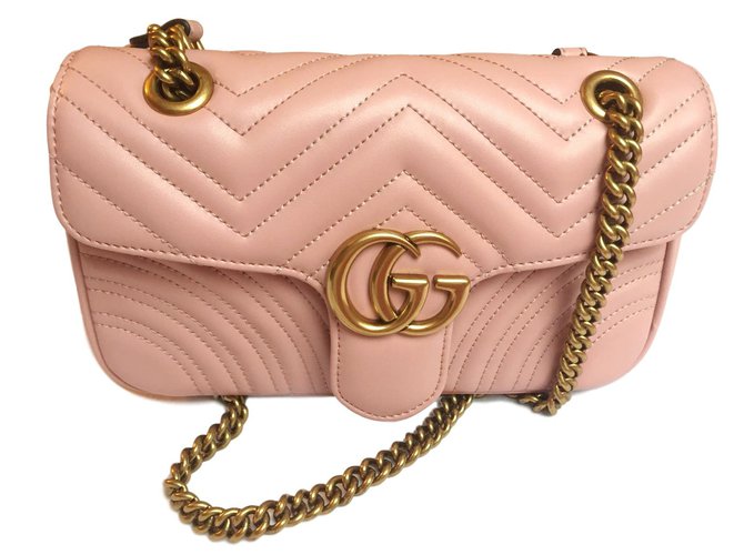 Gucci Small Marmont Pink Leather  ref.65937