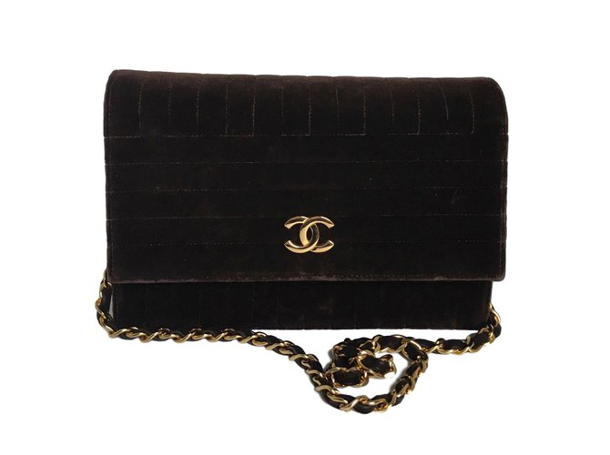 Chanel vintage en velours marron  ref.65942