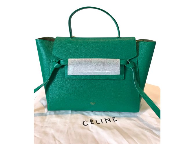 Céline mini belt Green Leather  ref.65981