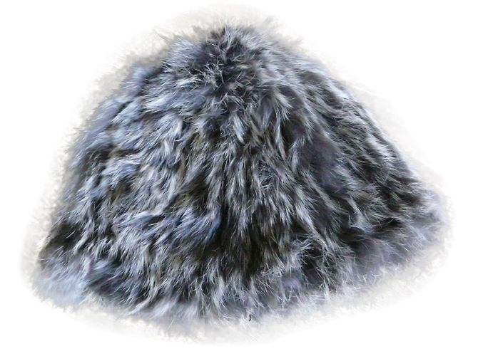 Autre Marque Gorro de lã e pelo de coelho Cinza Taupe