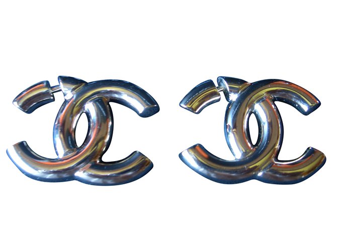 Chanel Earrings Silvery Metal  ref.65999