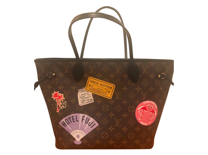 Louis Vuitton neverfull MM Multicor Couro  ref.66004