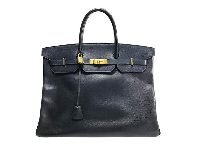 Hermès Birkin 40 Blu navy Pelle