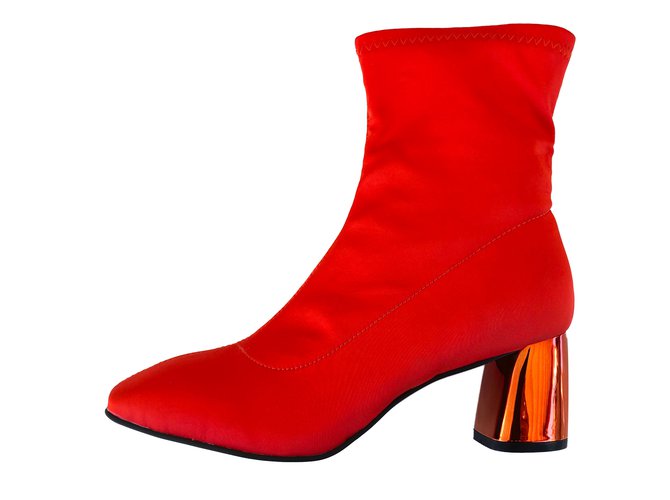 Autre Marque Ankle Boots Orange Cloth  ref.66045