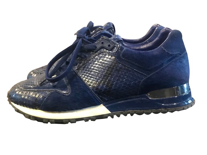 Louis Vuitton zapatillas Azul Cuero  ref.66048