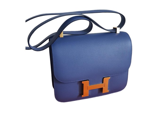 Hermès Constance 24 Blue Leather  ref.66078