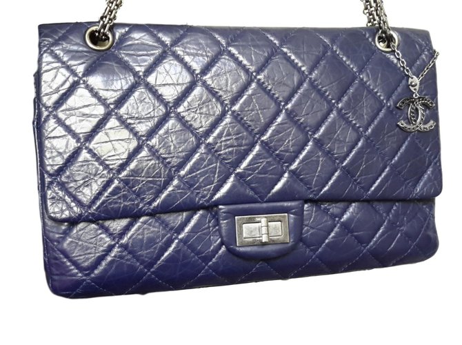 Chanel 2.55 Reissue Navy blue Leather ref.66098 - Joli Closet