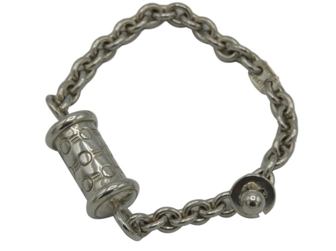 Hermès Key ring Silvery Silver  ref.66106
