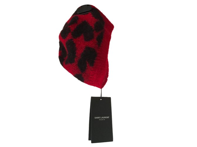 Saint Laurent Hats Black Red Wool  ref.66107