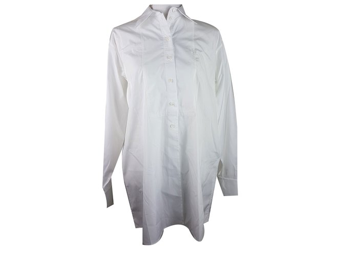 Céline Übergroßes Shirt Weiß Baumwolle  ref.66148
