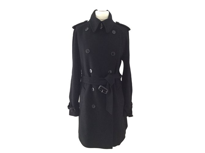 Burberry Coats, Outerwear Black Wool  ref.66172