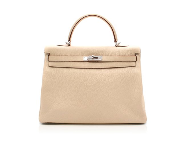 Hermès Kelly 35 Togo Parchemin Bege Couro  ref.66173