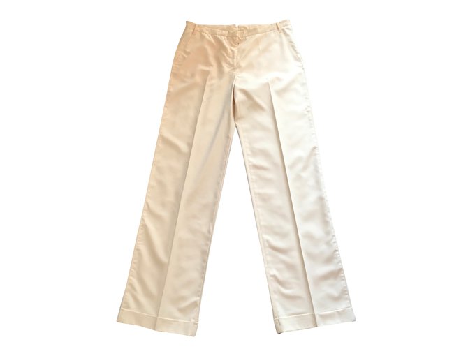 Prada Pantalons Polyester Beige  ref.66189