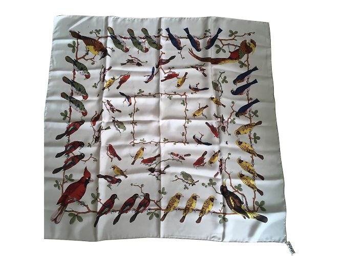 Hermès Sciarpe di seta "Les oiseaux sur un fil" Hugo GRYGKAR Multicolore