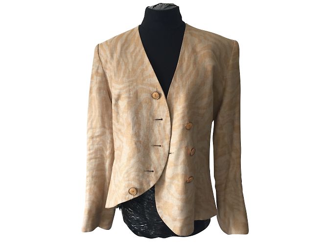Autre Marque Francesco Ferri Jacket Beige Zebra print