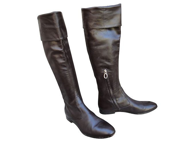 Sergio Rossi Brown Lambskin Boots