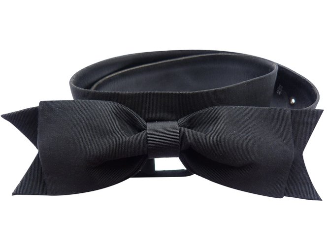 Chanel Cinturones Negro Paño  ref.66251