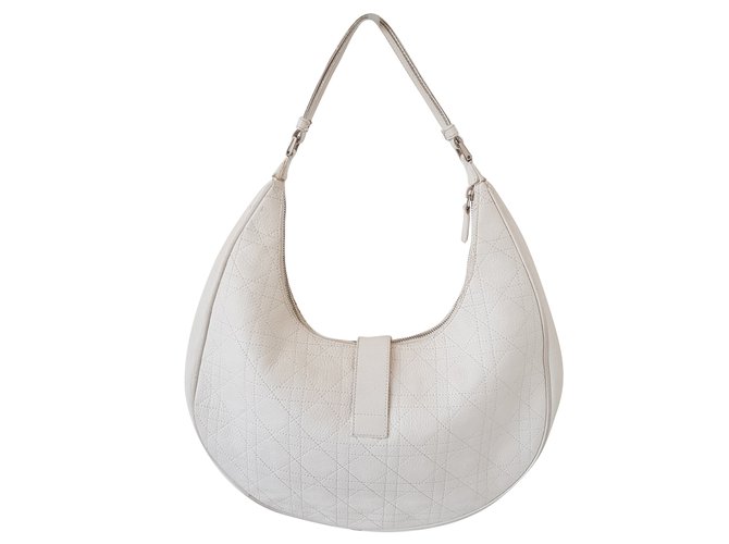 Christian Dior hobo bag in pelle bianca Bianco  ref.66262