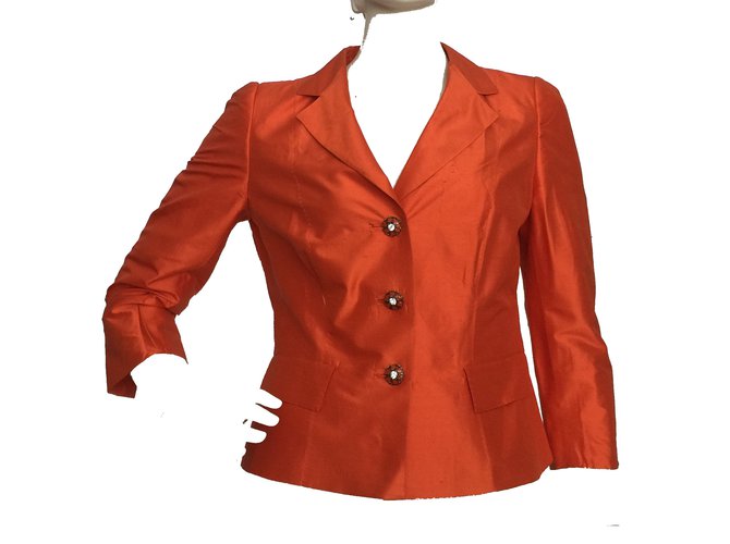 Marella Giacca blazer di seta Arancione  ref.66275