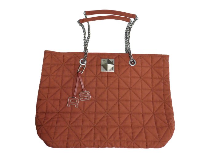 Sonia Rykiel Handbags Brown Leather Polyester Metal  ref.66306