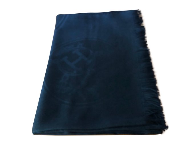 Hermès sciarpe Blu Cachemire  ref.66316