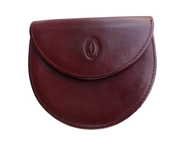 Cartier Purses, wallets, cases Dark red Leather  ref.66356