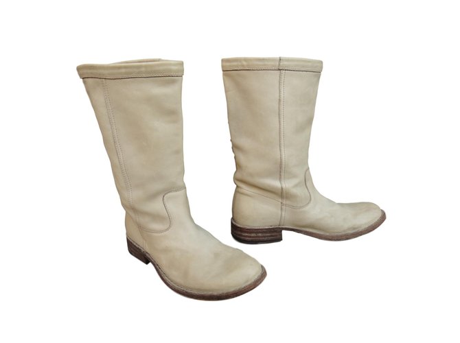 Fiorentini+Baker Boots White Leather  ref.66367