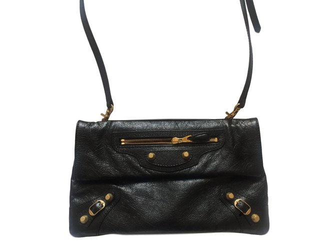 Balenciaga Pochette Enveloppe Cuir Noir  ref.66369