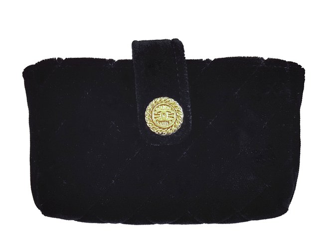 Chanel Purses, wallets, cases Black Velvet  ref.66393