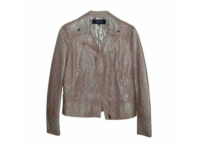 Gucci Jackets Beige Leather  ref.66430