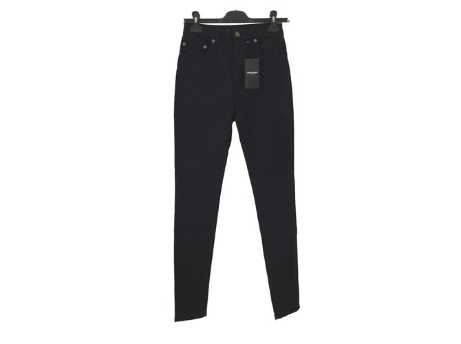 Saint Laurent Jeans Black Cotton  ref.66440