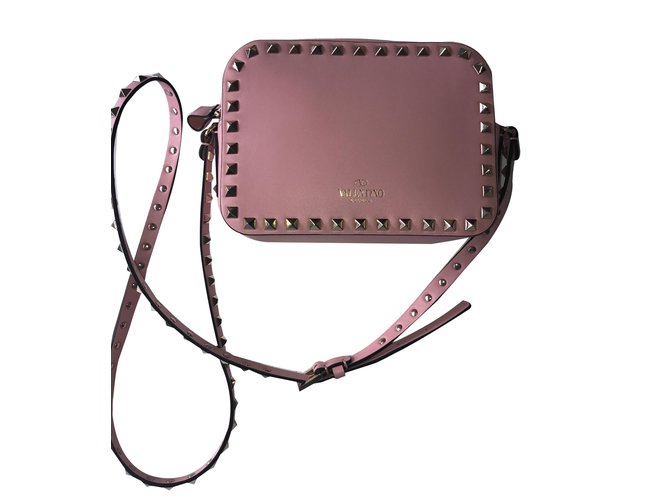 Valentino Garavani Rockstud Camera Bag Pink Leather  ref.66441