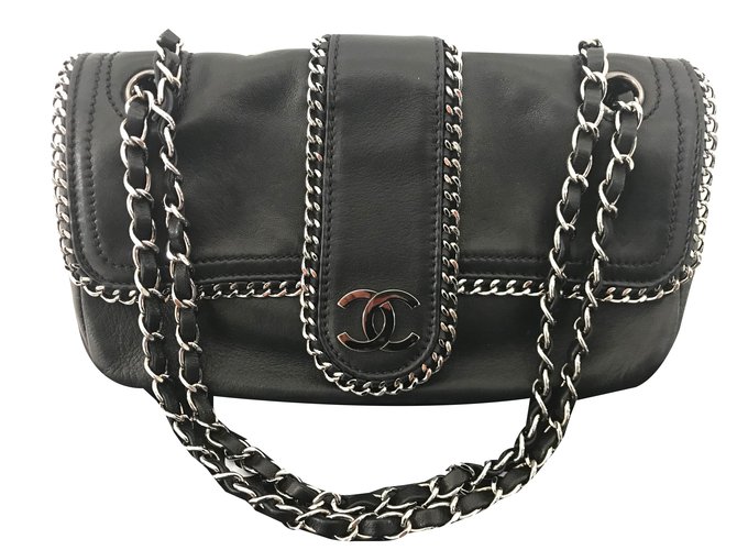 Chanel Handtaschen Schwarz Lammfell  ref.66466