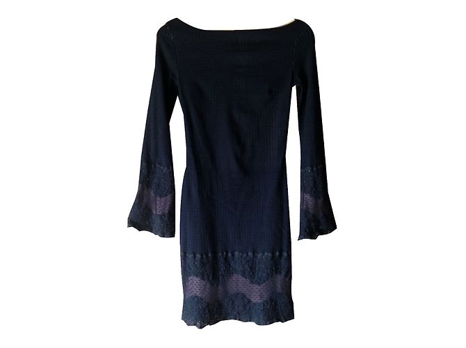 Autre Marque Ikito Mittellanges Kleid aus schwarzem Netz