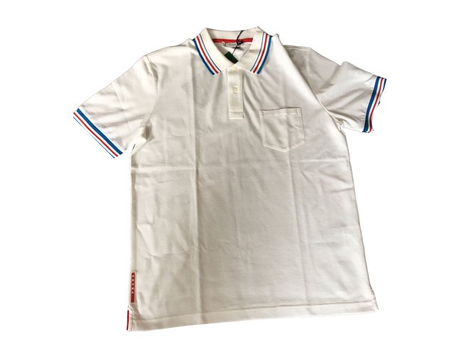 Prada Polo-Shirt Weiß Baumwolle  ref.66526