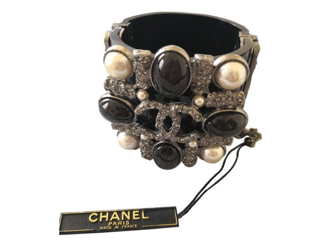 Chanel Bracciali Nero Bianco  ref.66537