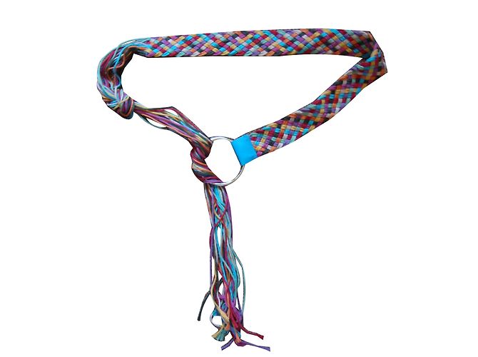 Cintura in cotone intrecciato multicolore inconnue