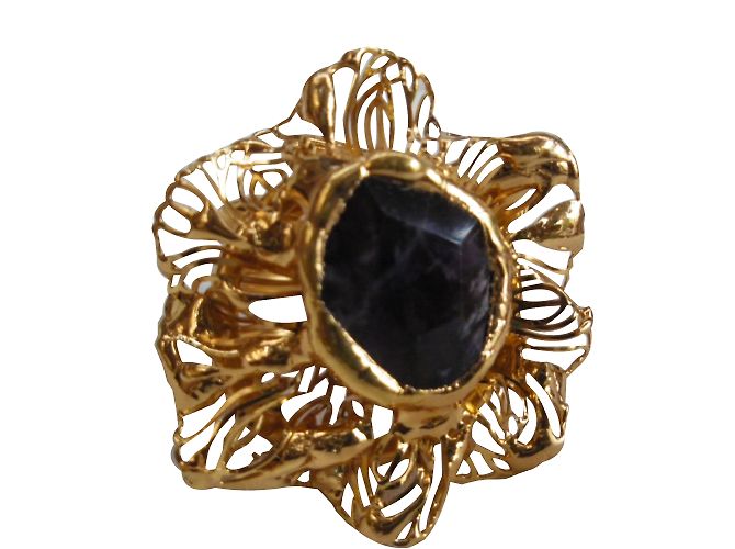 Autre Marque Anello in metallo dorato Taglia 58 D'oro