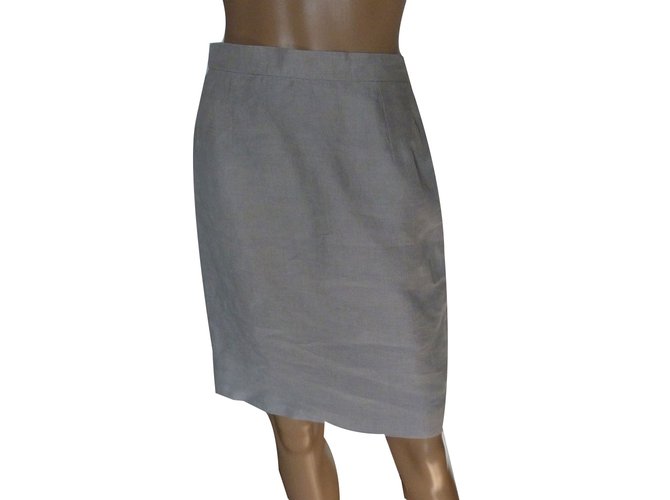 Chanel Skirts Beige Cotton Linen  ref.66604