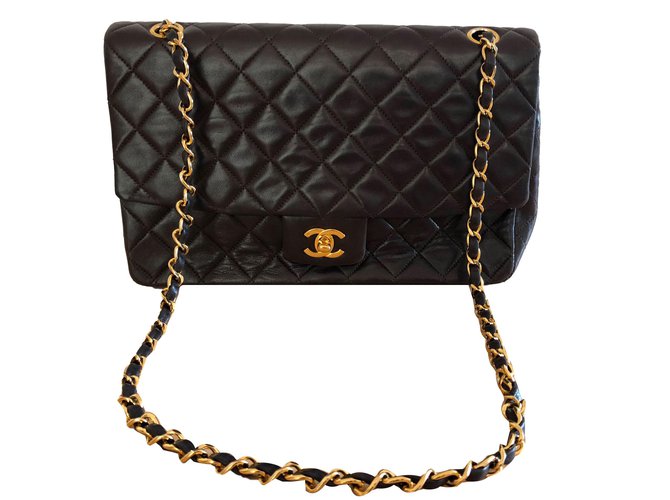 Classique Chanel TIMELESS Cuir Marron foncé  ref.66632