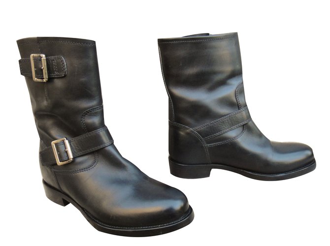 Prada Ankle Boots Black Leather  ref.66646
