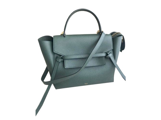 Céline Belt bag Green Leather  ref.66760
