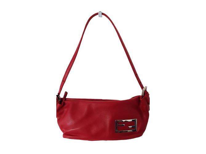 Fendi Sacs à main Cuir Bordeaux  ref.66770