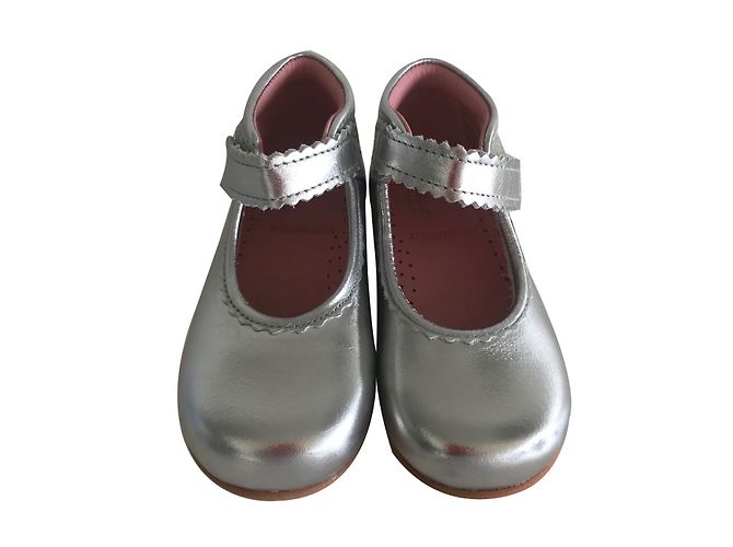 Jacadi Silvery Leather First Steps Shoes