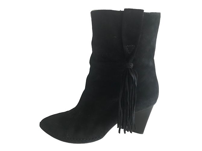 Fratelli Rosseti Botines con flecos Fratelli Rossetti de piel negra Negro