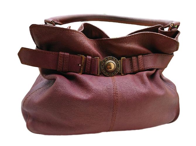 Bolsa Burberry em couro de bezerro granulado marrom Castanho claro
