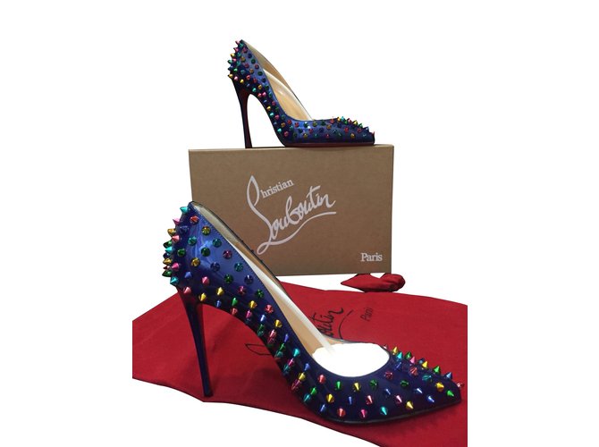 Christian Louboutin heels blue patent 37.5 Patent leather  ref.66885